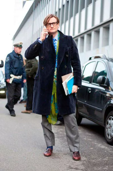 Hamish Bowles в одежде от Bottega Veneta. Неделя моды в Милане осень/зима 2015