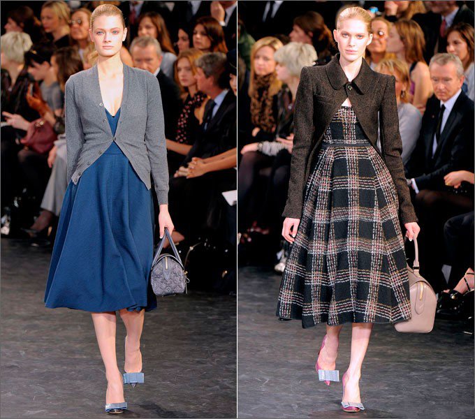 Девушки в платьях от Louis Vuitton в стиле Нью Лук