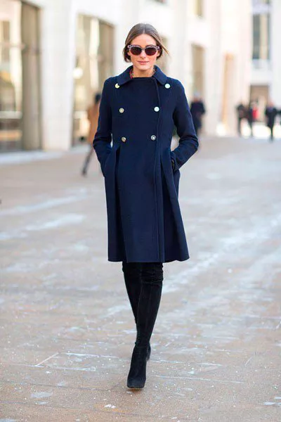Olivia Palermo в пальто от Carolina Herrera