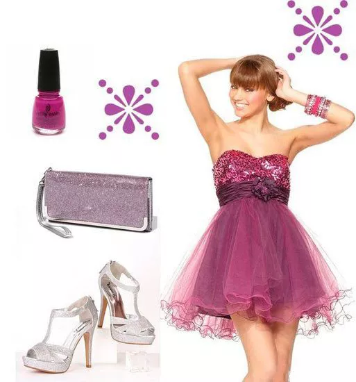 Сочетайте фиолетовое платье с фиолетовыми аксессуарами