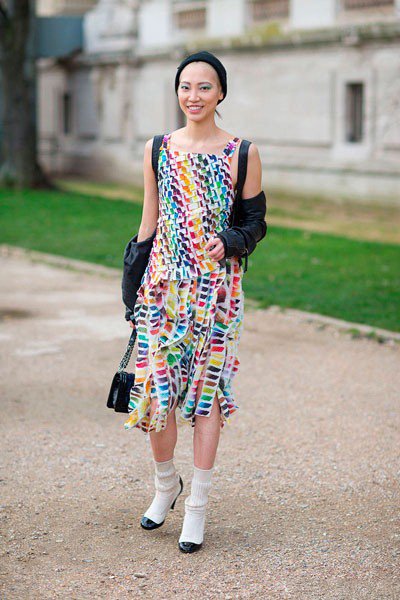 Soo Joo в Chanel. Уличная мода Парижа осень 2014