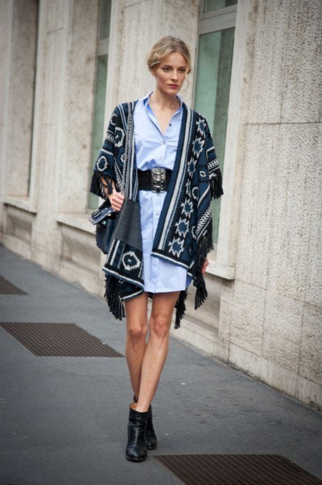 платье от Dolce & Gabbana. Уличная мода 2014, Милан