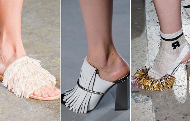 Обувь с бахромой и мехом - тенденции весна-лето 2015