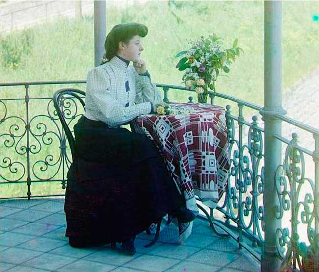 Мода Сибири, девушка 1905 года, фотограф Сергей Горский
