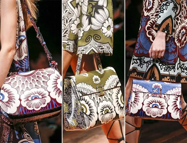 сумки с принтами цветов, тенденции сумок весна-лето 2015
