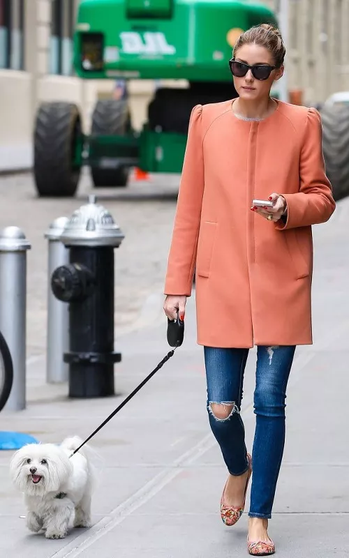 Оливия Палермо прогуливается со своей собачкой, Нью-Йорк