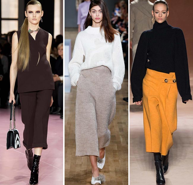Девушки в широких брюках-юбках - тенденции моды сезона осень/зима 2015-2016