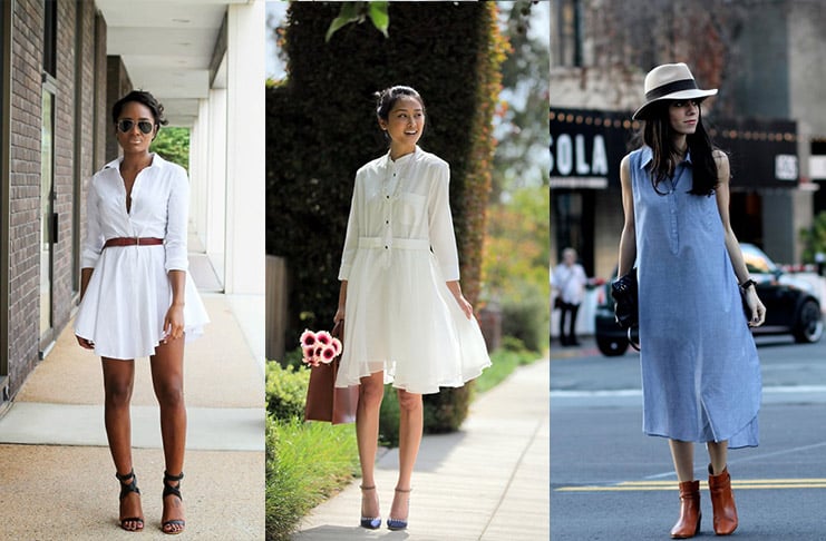 24 простых образа с платьем-рубашкой. С чем ее носить летом