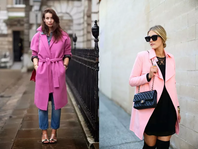 Девушки в разных розовых пальто