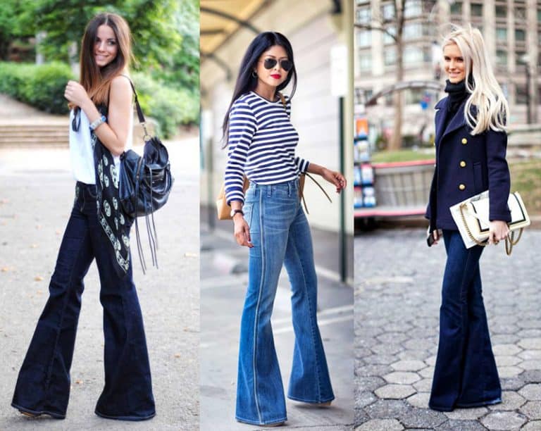 С чем носить джинсы клеш, стильные советы и фото
