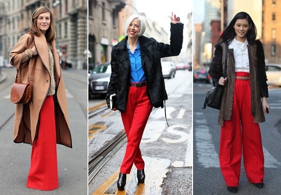 Красные брюки палаццо | Стильные наряды, Наряды, Красные брюки