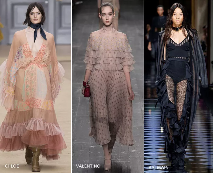 Оборки - модные тенденции на осень/зиму 2016-2017 из Парижа