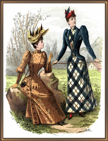 Две дамы в нарядах в вкторианском стиле