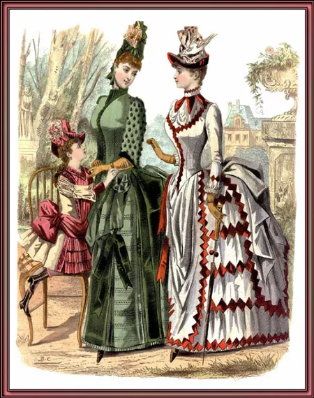 Две дамы в платьях в викторианском стиле