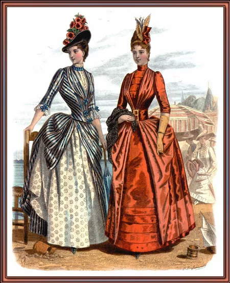 Две дамы в тулетах в викторианском стиле