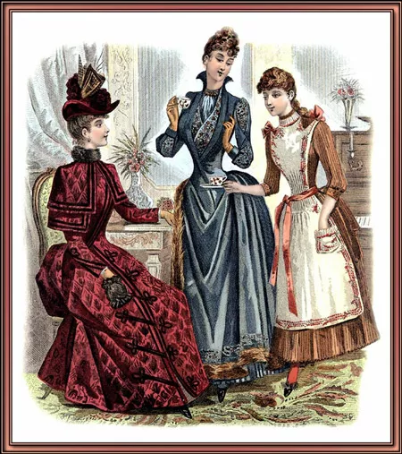 Три дамы в нарядах в викторианском стиле