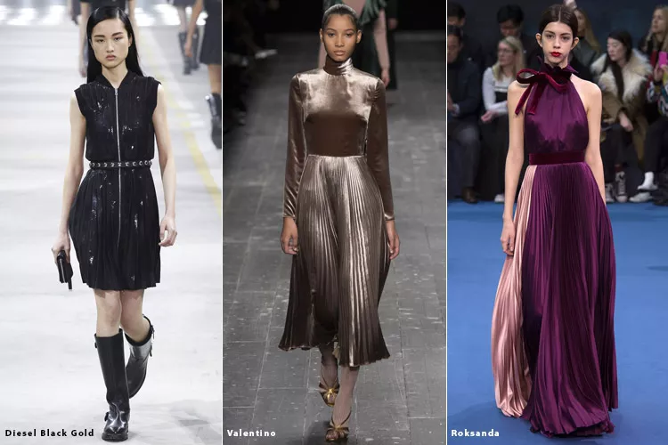 Модели в плиссированных юбках - модные тенденции осень 2016, зима 2017