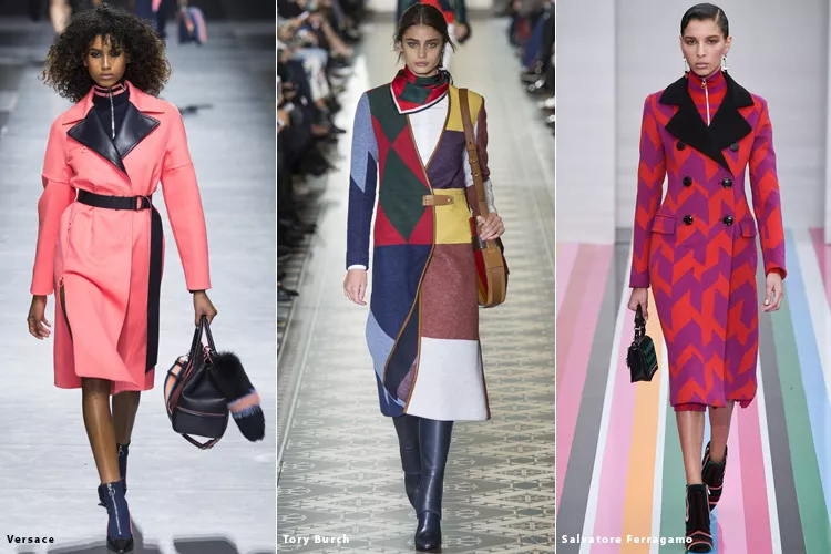 Модели в ярких пальто - модные тенденции осень 2016, зима 2017