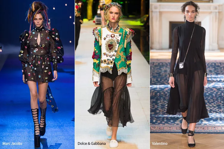 Модели в прозрачных платьях - модные тенденции весна/лето 2017