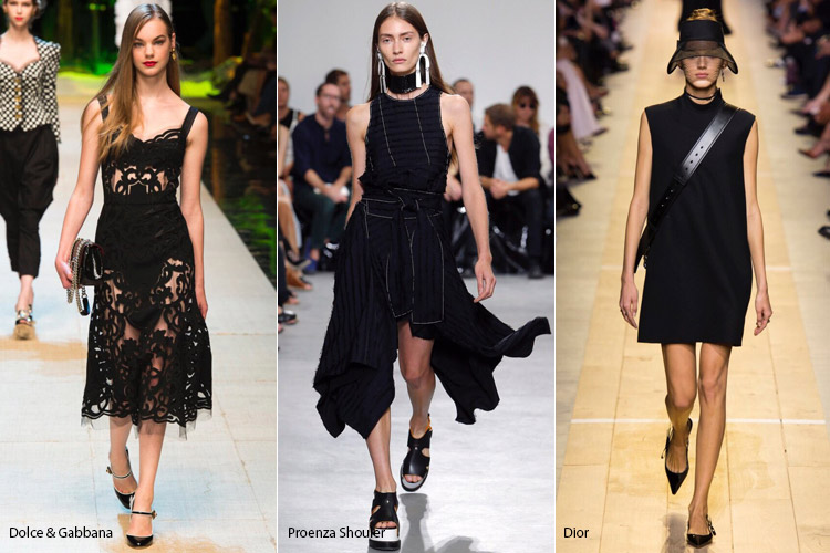 Модели в черном - модные тенденции весна/лето 2017