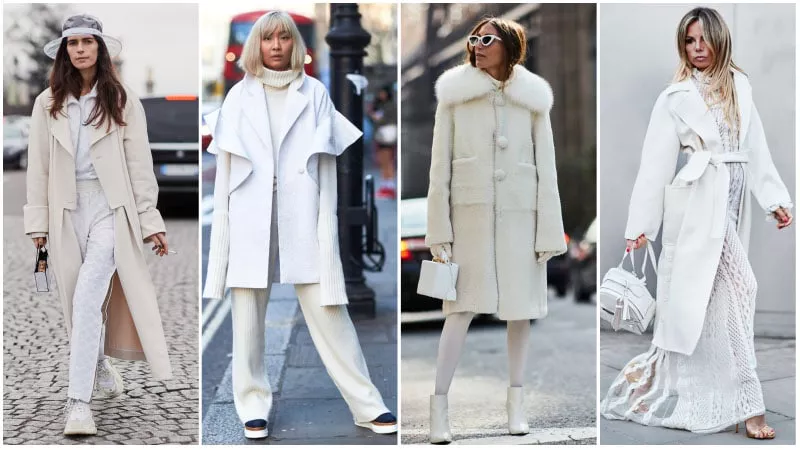 Девушки в белых нарядах для зимы
