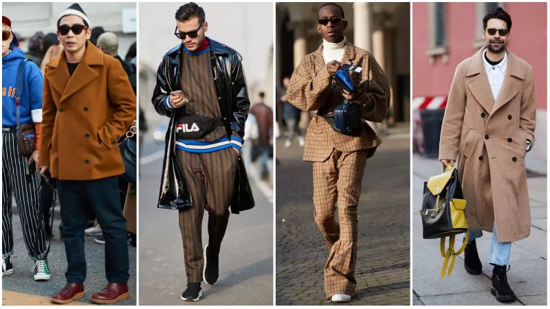 Мужчины в комплектах одежды с коричневым цветом