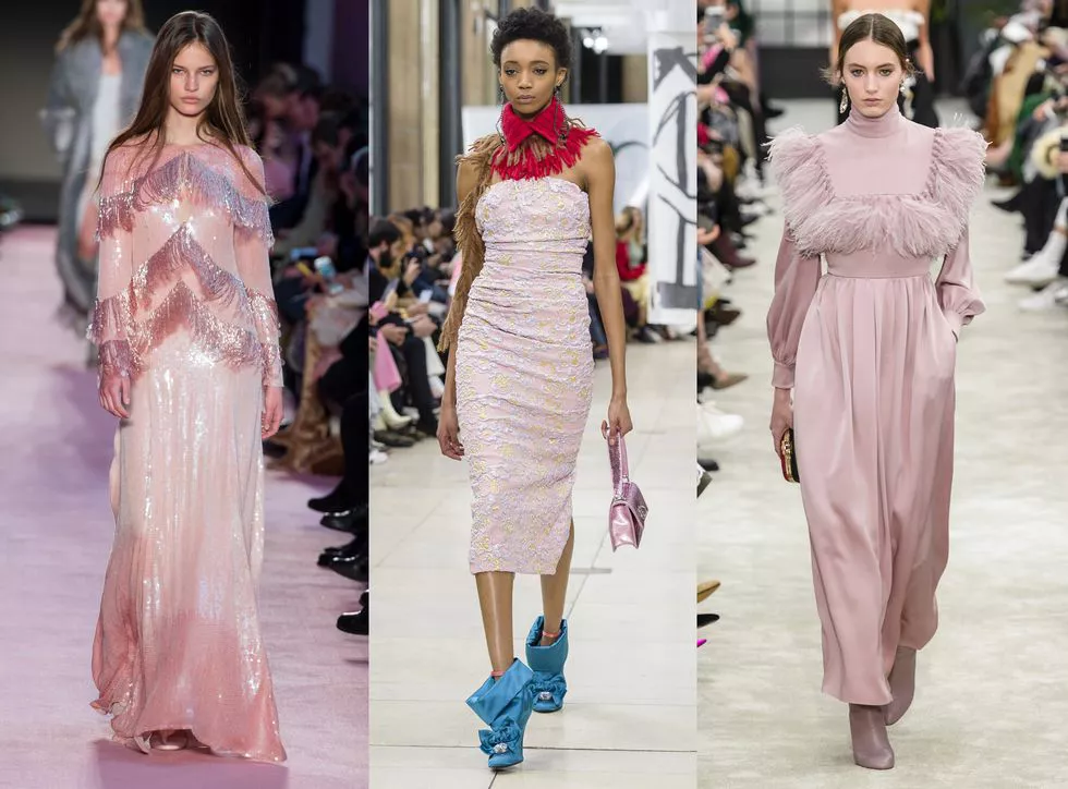 Модели в красивых светло розовых платьях