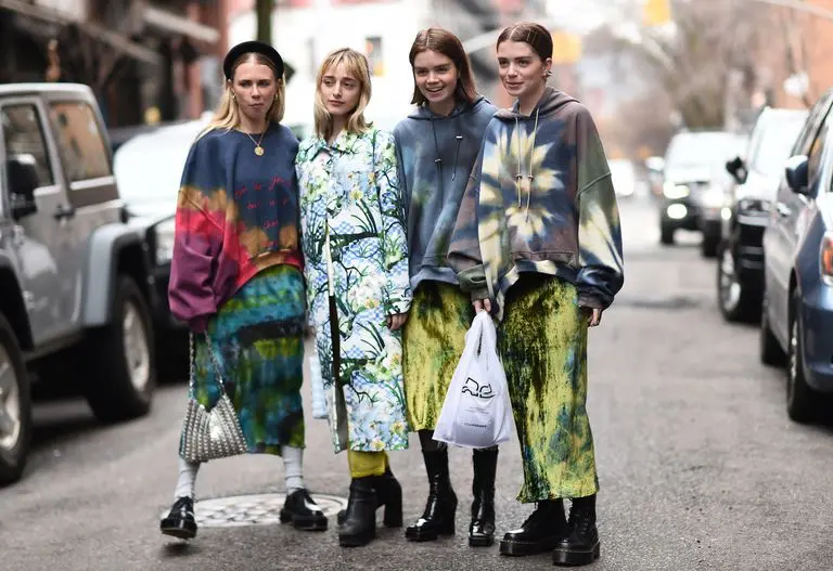 Девушки на неделе моды в нью-йорке