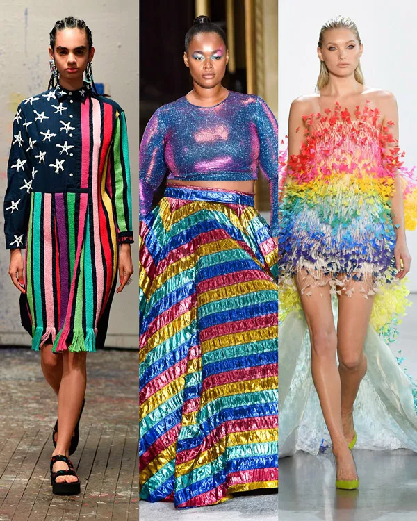 Модели в разноцветных платьях