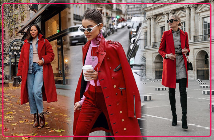 Как сочетать красное пальто: советы уличного стиля для модного образа на весну 2020
