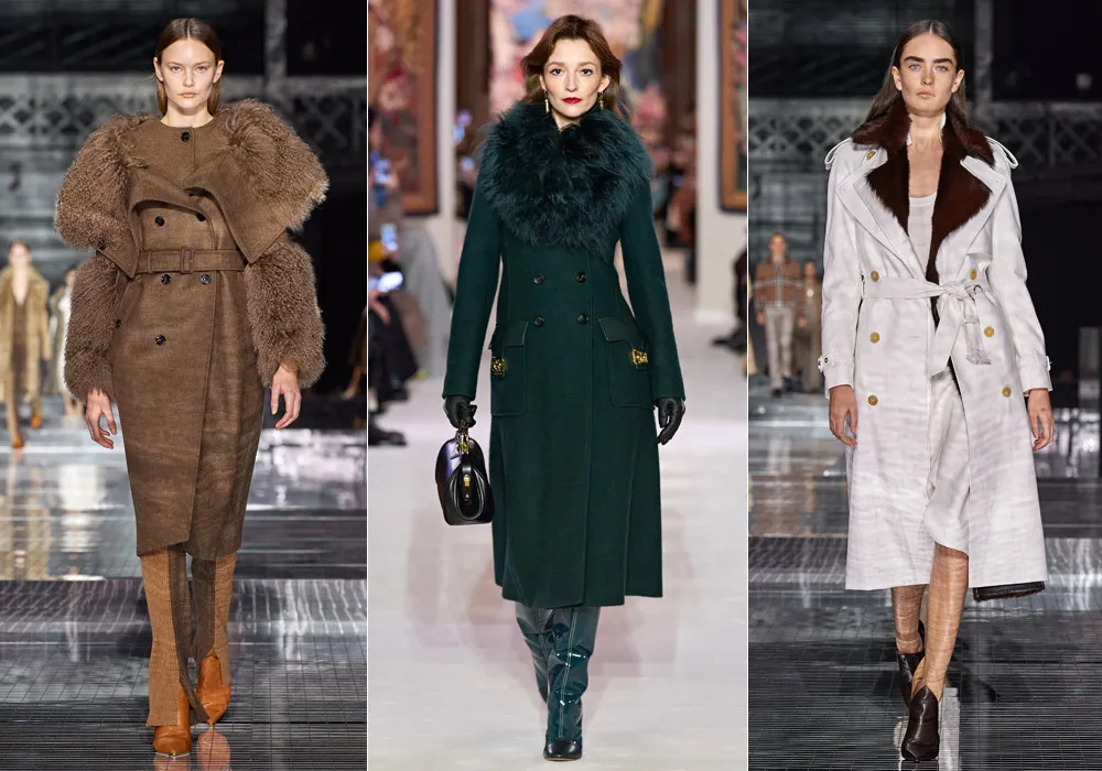 Украшенное мехом - модные пальто зимы 2021