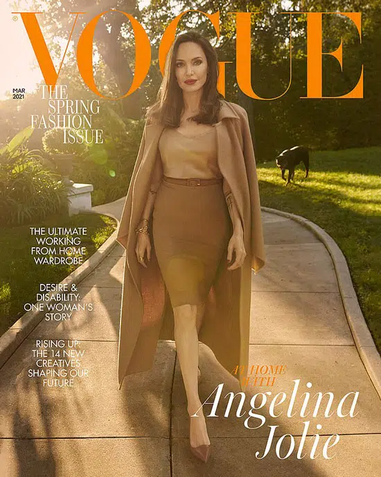 Анджелина Джоли в юбке карандаш на фотосессии Vogue