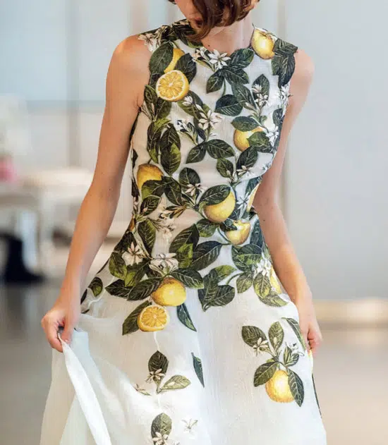 Платье с лимонами от Oscar de la Renta
