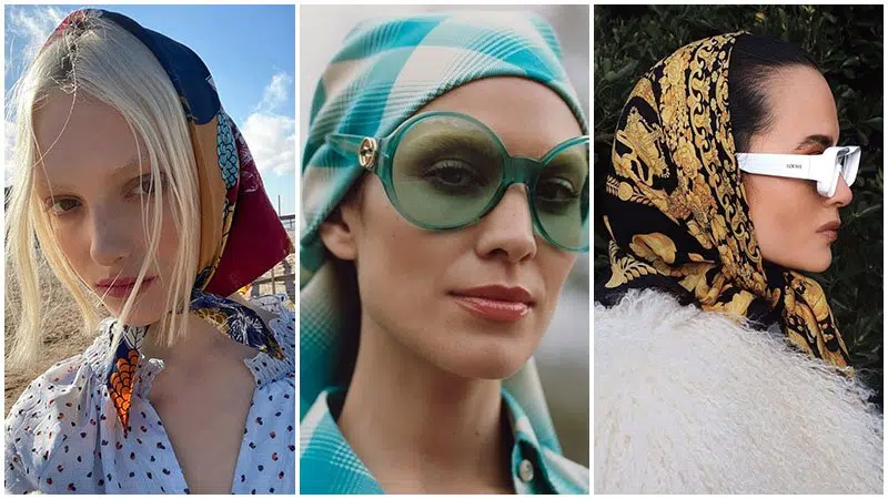 Девушки с платками на головах, модный образ