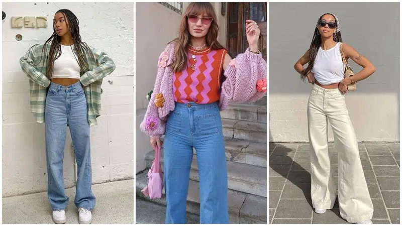 Модный тренд - джинсы с широкими штанинами