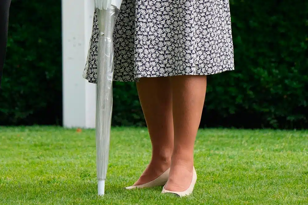 Герцогиня Камилла в туфлях от диор и платье