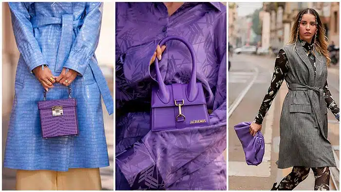 Девушки с фиолетовыми сумками