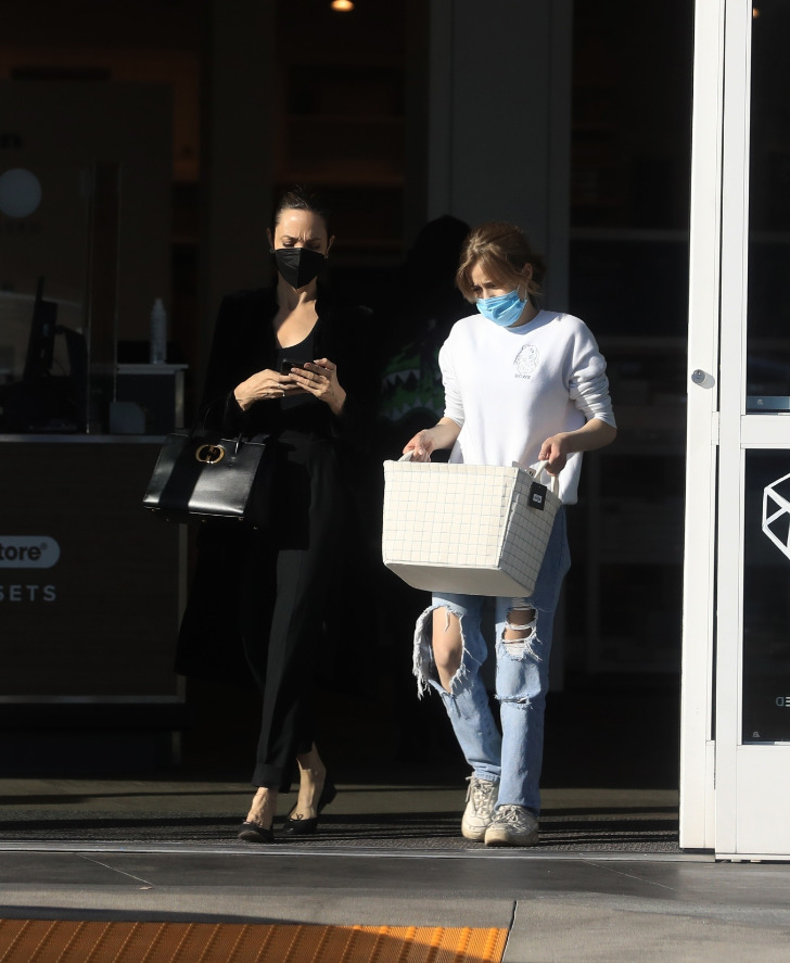 Angelina Jolie and her daughter visited a grocery store