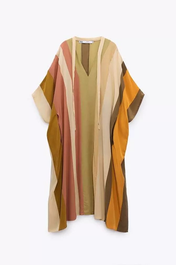Пляжное платье кафтан в полоску от Zara