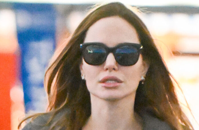 Максимально просто и стильно: Анджелина Джоли в модных брюках, новом пальто и маникюром омбре