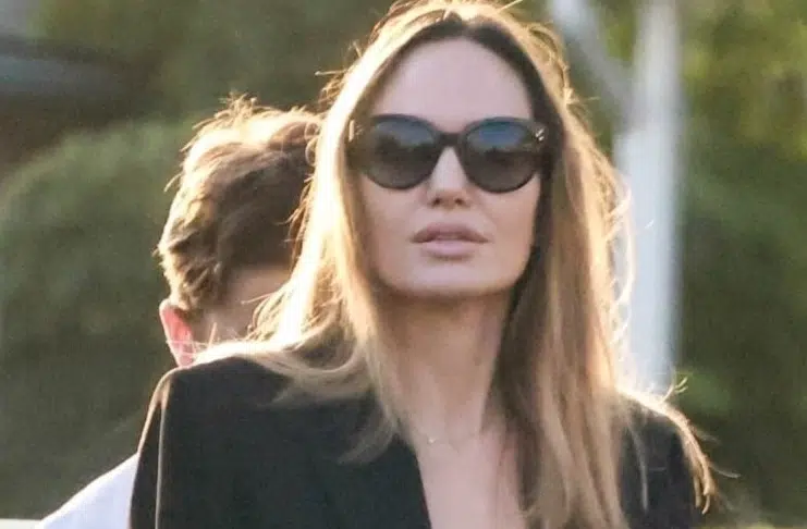 Анджелина Джоли пленила элегантностью: черный костюм она подчеркнула любимой сумочкой