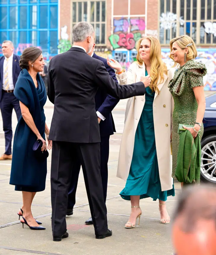 Королева Летиция в эффектном платье на приеме в Амстердаме