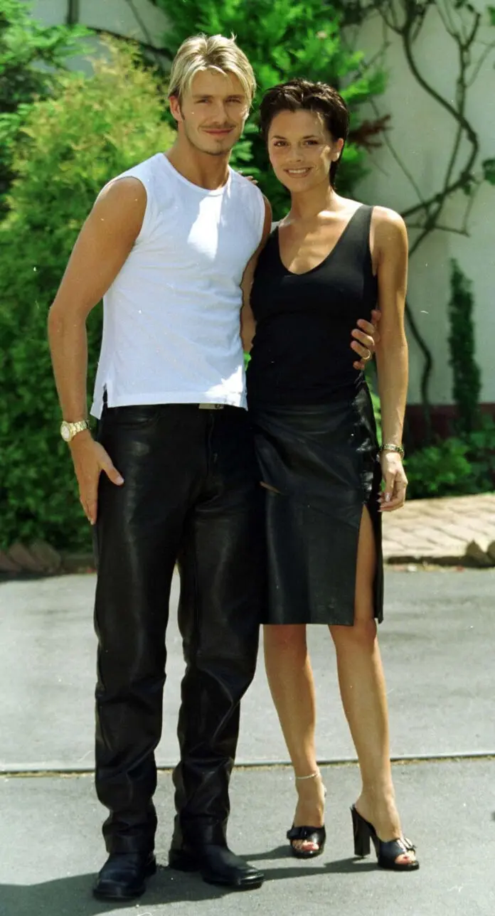 Виктория и Дэвид Бекхэм на совместном фото 1999 год
